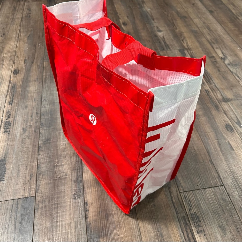 Lululemon Red and White Tote Bag